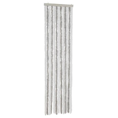 vidaXL Fly Curtain Light Grey and White 56x200 cm Chenille 2
