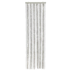 vidaXL Fly Curtain Light Grey and White 56x200 cm Chenille 3