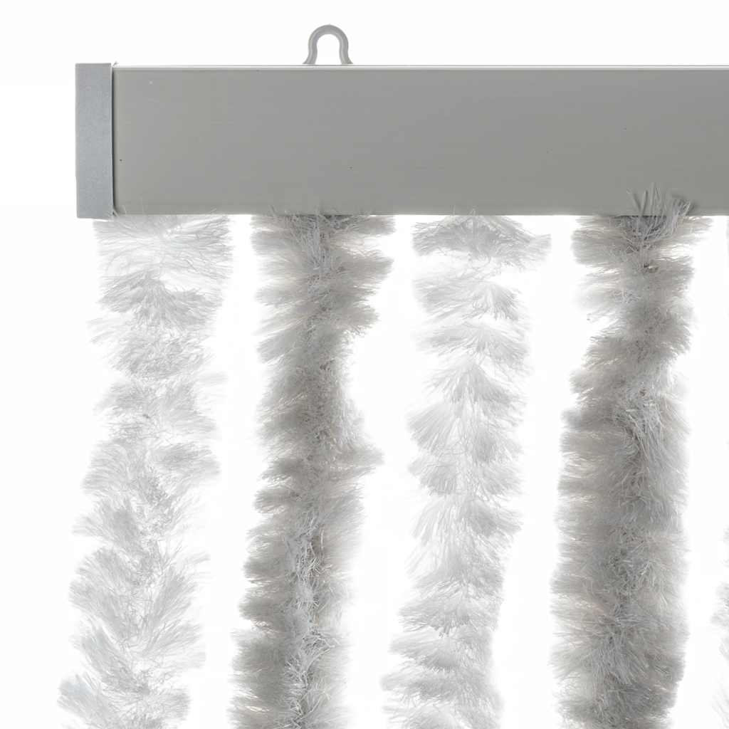 vidaXL Fly Curtain Light Grey and White 56x200 cm Chenille 4
