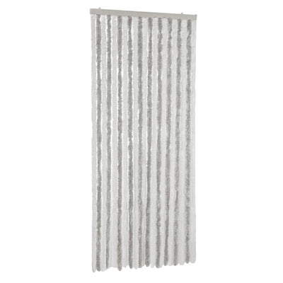 Fly Curtain Light Grey and White 90x220 cm Chenille