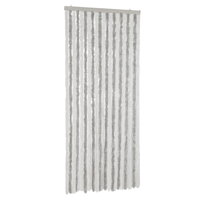 Fly Curtain Light Grey and White 90x220 cm Chenille