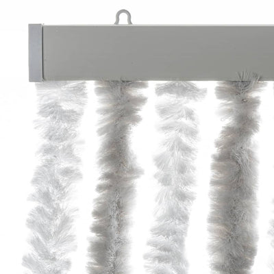 Fly Curtain Light Grey and White 90x220 cm Chenille