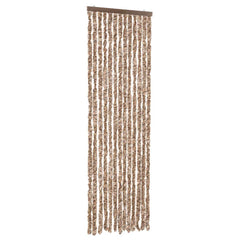vidaXL Fly Curtain Beige and Dark Brown 56x185 cm Chenille 2