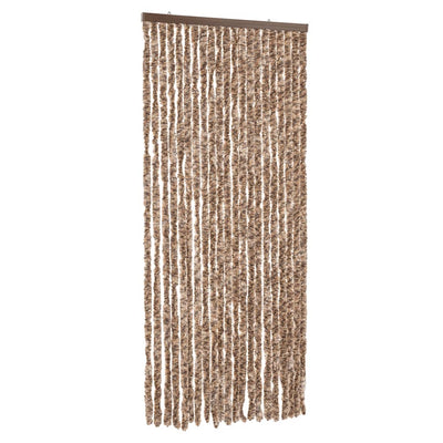 Fly Curtain Beige and Dark Brown 56x185 cm Chenille