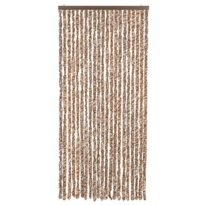 Fly Curtain Beige and Dark Brown 56x185 cm Chenille