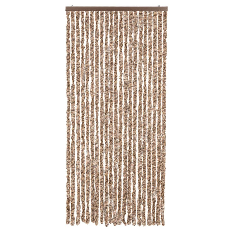 Fly Curtain Beige and Dark Brown 56x185 cm Chenille