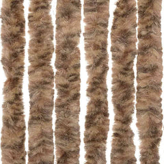 vidaXL Fly Curtain Beige and Dark Brown 56x185 cm Chenille 6