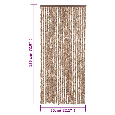 Fly Curtain Beige and Dark Brown 56x185 cm Chenille