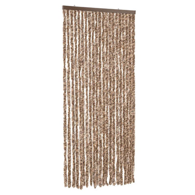 Fly Curtain Beige and Dark Brown 90x220 cm Chenille