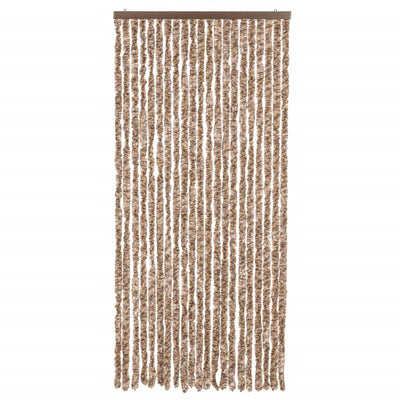 Fly Curtain Beige and Dark Brown 90x220 cm Chenille