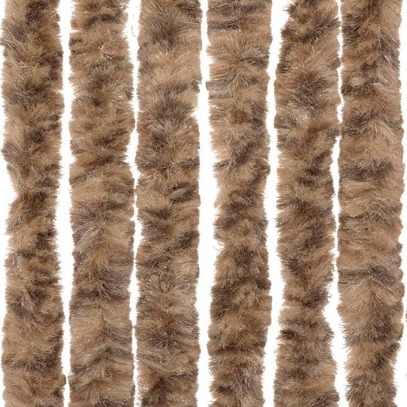 Fly Curtain Beige and Dark Brown 90x220 cm Chenille