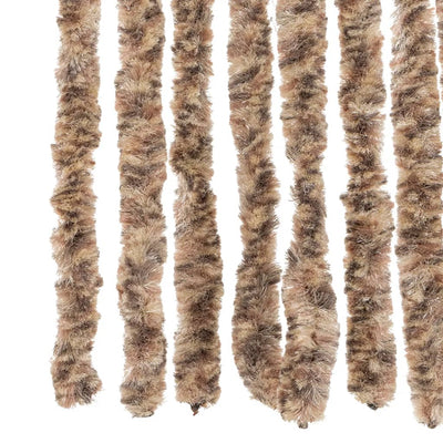 Fly Curtain Beige and Dark Brown 90x220 cm Chenille