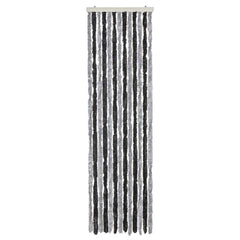 vidaXL Fly Curtain Grey and Black 56x185 cm Chenille 3