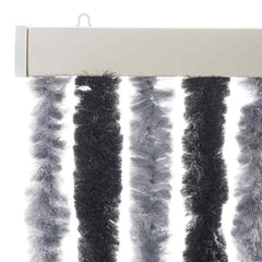 vidaXL Fly Curtain Grey and Black 56x185 cm Chenille 4