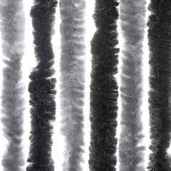 vidaXL Fly Curtain Grey and Black 56x185 cm Chenille 6