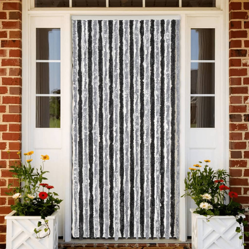 Fly Curtain Grey and Black 56x185 cm Chenille