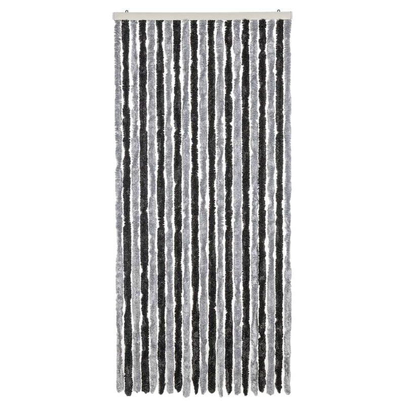 Fly Curtain Grey and Black 90x220 cm Chenille