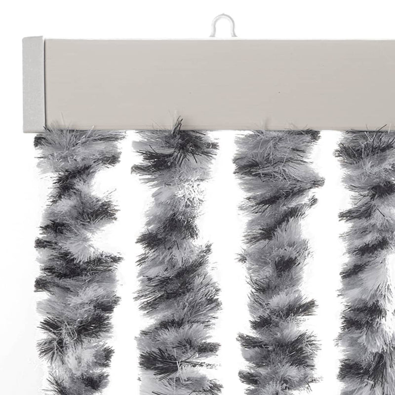 Fly Curtain Grey and Black and White 56x185 cm Chenille