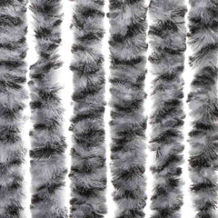 vidaXL Fly Curtain Grey and Black and White 56x200 cm Chenille 6