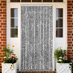 Fly Curtain 90x200 cm Chenille Black and white
