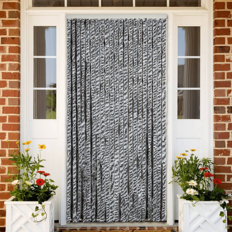 Fly Curtain Grey and Black and White 90x220 cm Chenille