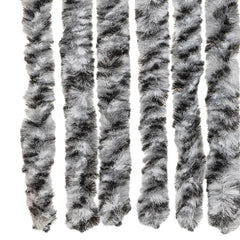 vidaXL Fly Curtain Grey and Black and White 100x230 cm Chenille 5