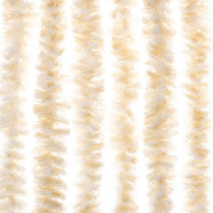 vidaXL Fly Curtain Beige and White 56x200 cm Chenille 6
