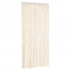 Fly Curtain 90x200 cm Chenille Beige and white