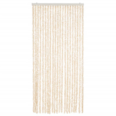 Fly Curtain Beige and White 90x200 cm Chenille