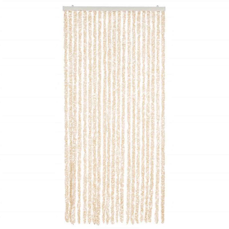 Fly Curtain Beige and White 90x200 cm Chenille