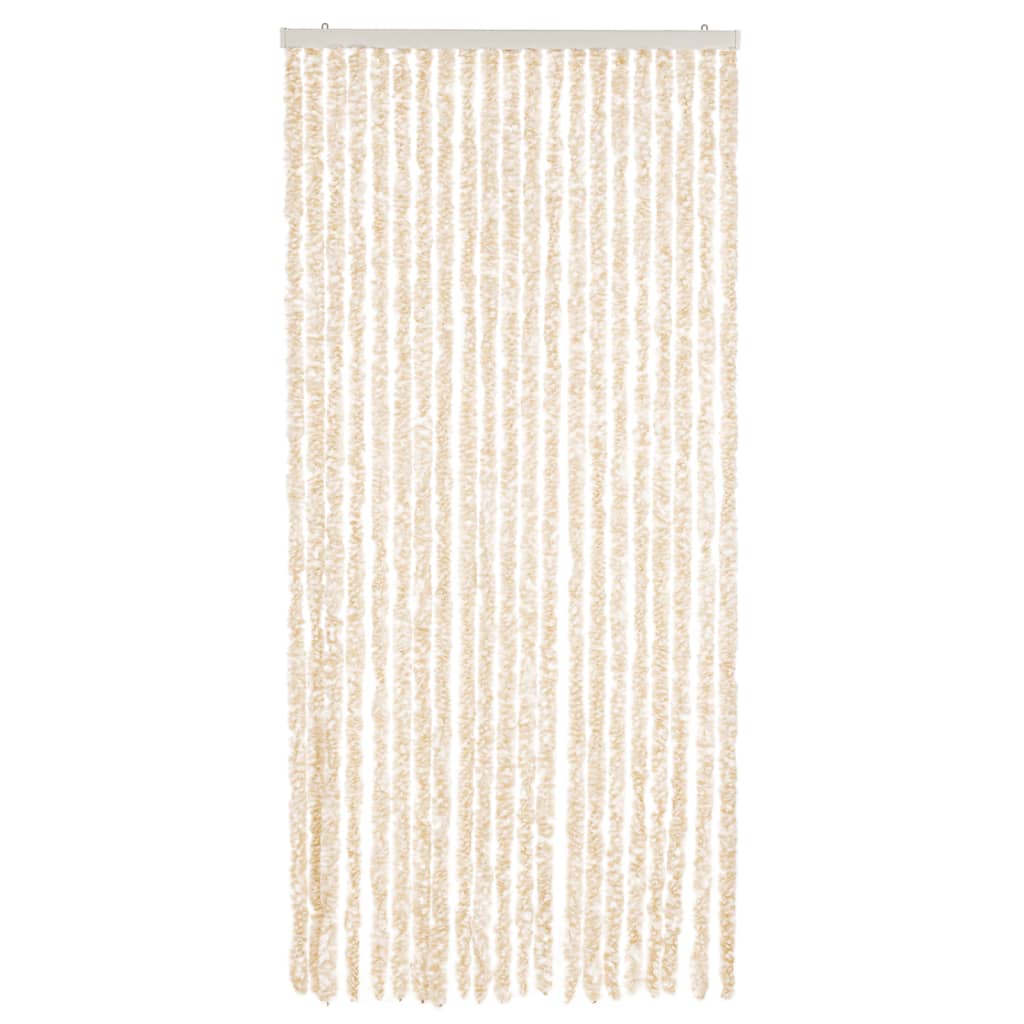 Fly Curtain 90x200 cm Chenille Beige and white