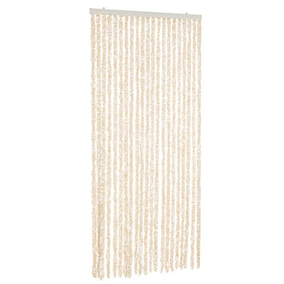 Fly Curtain Beige and White 100x230 cm Chenille