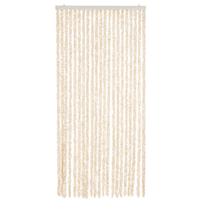 Fly Curtain Beige and White 100x230 cm Chenille