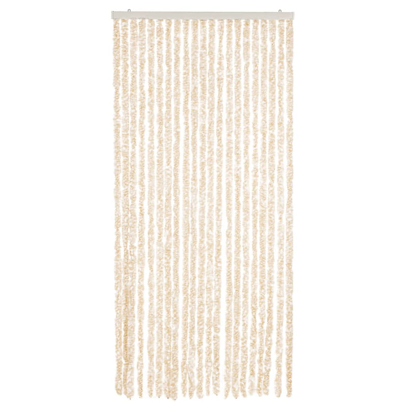 Fly Curtain Beige and White 100x230 cm Chenille