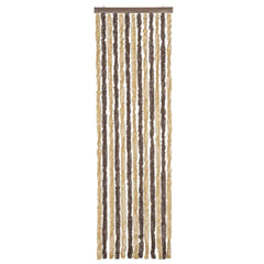 vidaXL Fly Curtain Dark Brown and Beige 56x200 cm Chenille 3