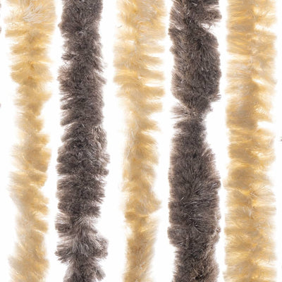 Fly Curtain Dark Brown and Beige 100x200 cm Chenille