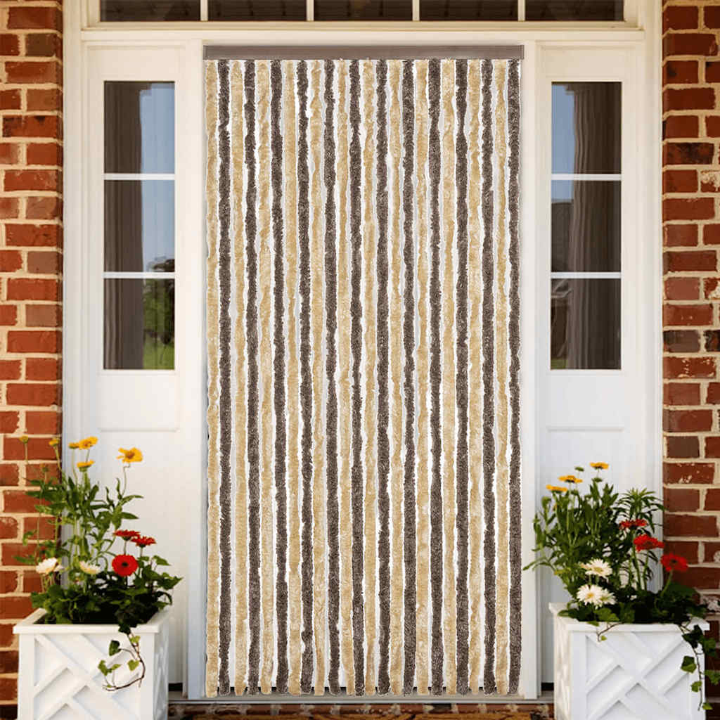 Insect Curtain in Dark Brown and Beige