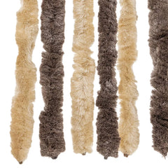 vidaXL Fly Curtain Dark Brown and Beige 100x230 cm Chenille 6