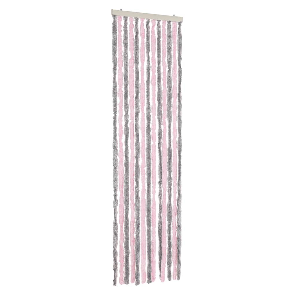 vidaXL Fly Curtain Silver Grey and Pink 56x185 cm Chenille 2