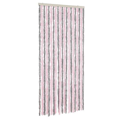 Fly Curtain Silver Grey and Pink 56x200 cm Chenille