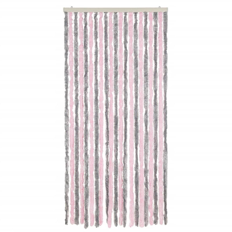 Fly Curtain Silver Grey and Pink 56x200 cm Chenille