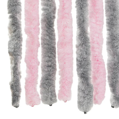 Fly Curtain Silver Grey and Pink 56x200 cm Chenille