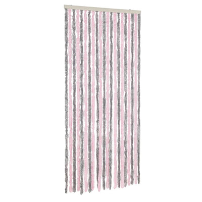 Fly Curtain Silver Grey and Pink 100x230 cm Chenille