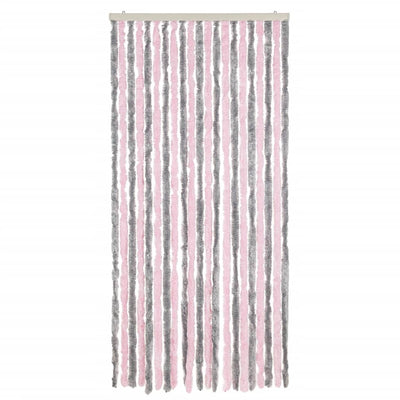 Fly Curtain Silver Grey and Pink 100x230 cm Chenille