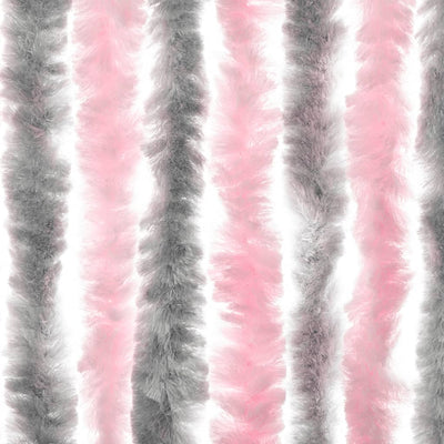 Fly Curtain Silver Grey and Pink 100x230 cm Chenille