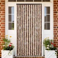 vidaXL Fly Curtain Beige and Light Brown 100x230 cm Chenille 1