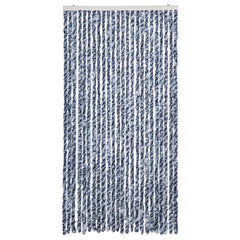 vidaXL Fly Curtain Blue and White 100x200 cm Chenille 3