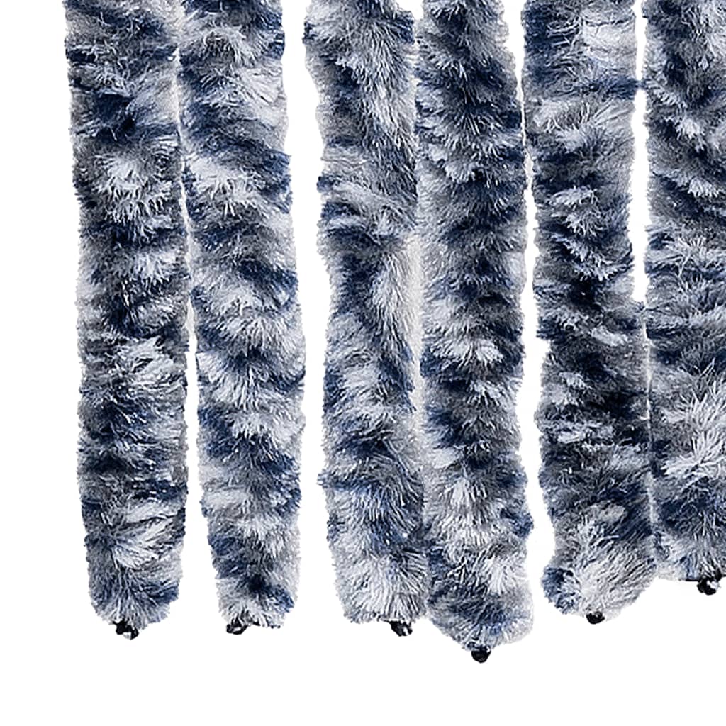 vidaXL Fly Curtain Blue and White 100x200 cm Chenille 6