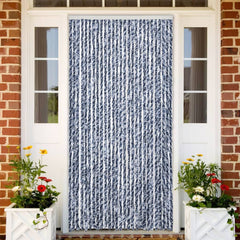 vidaXL Fly Curtain Blue and White 100x200 cm Chenille 1