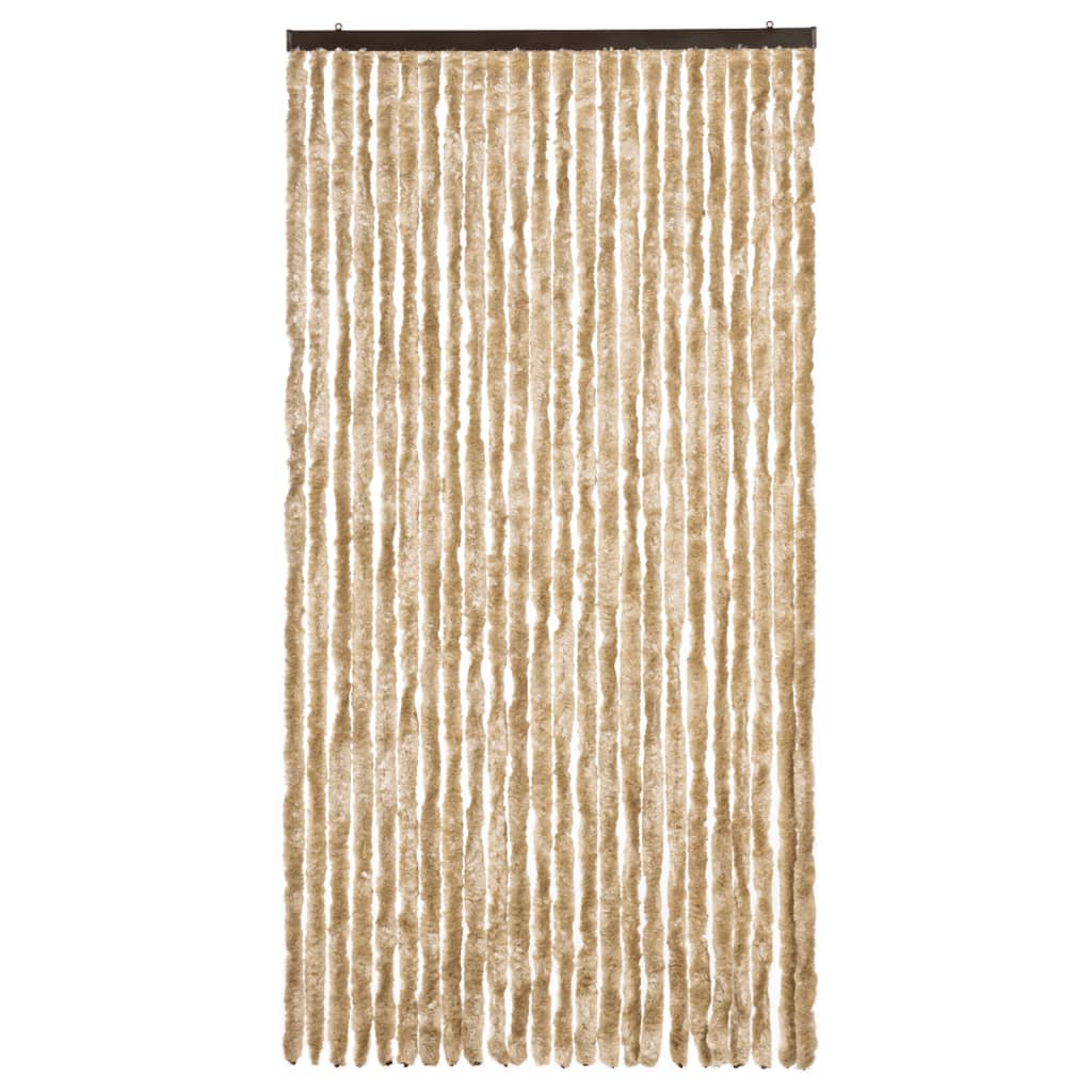 vidaXL Fly Curtain Beige 100x230 cm Chenille 3